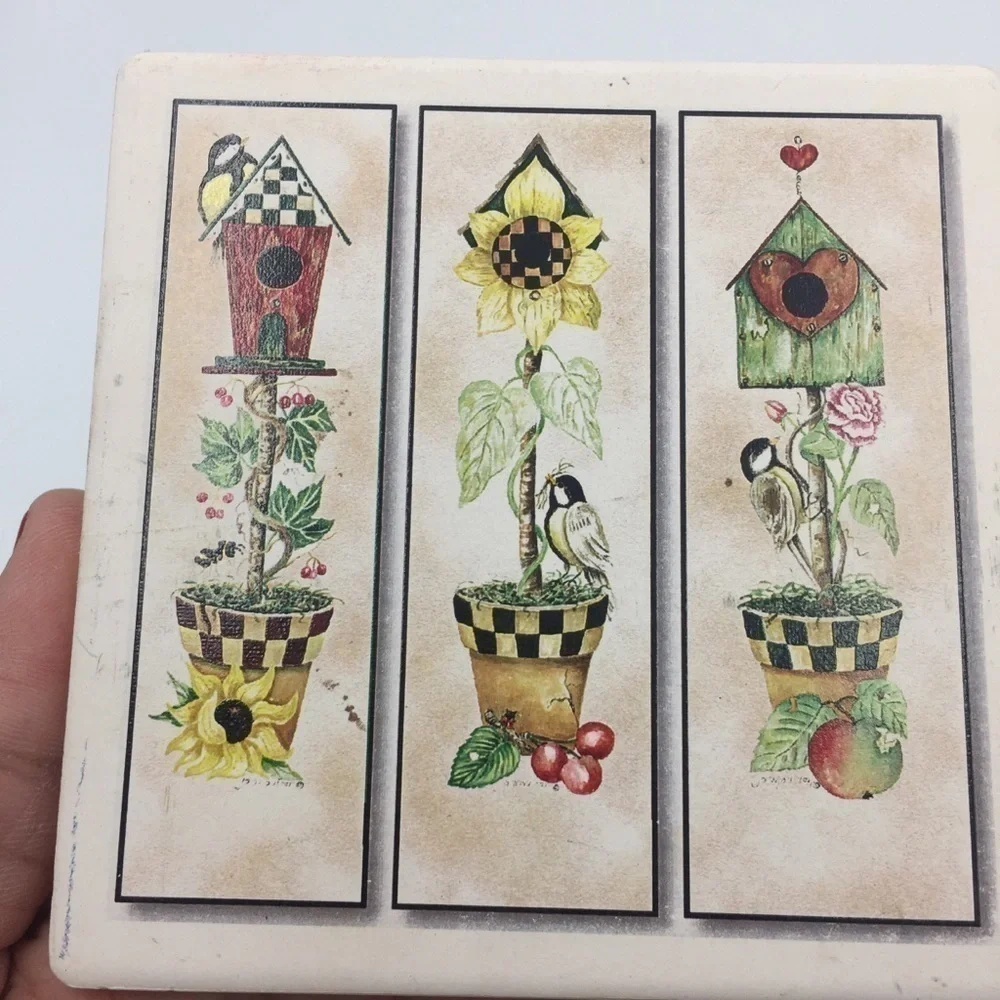 Vintage Inspired Garden Picture Ceramic Coasters